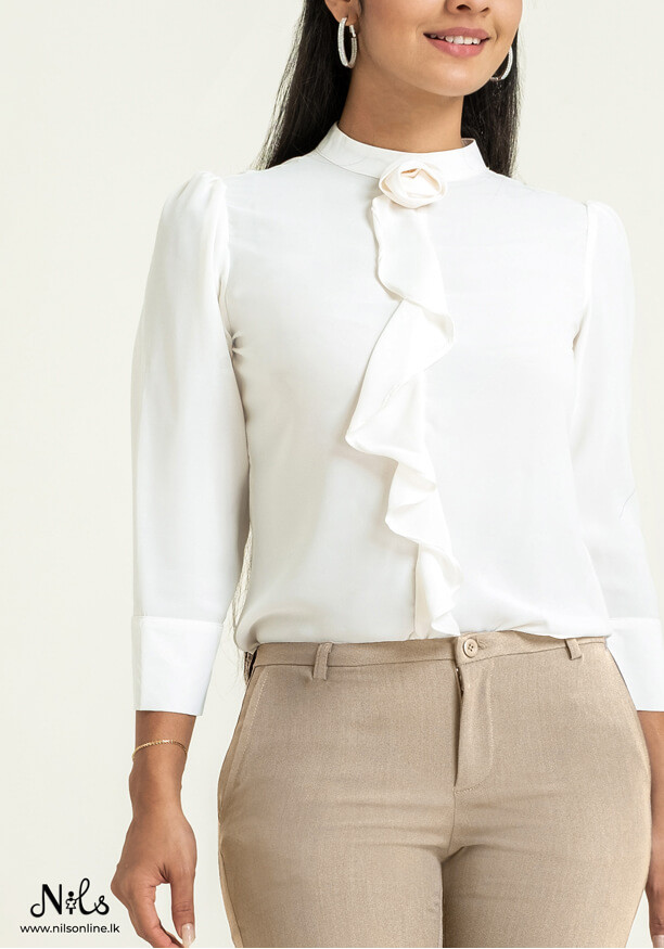 LANA FRONT FRILL OFFICE BLOUSE